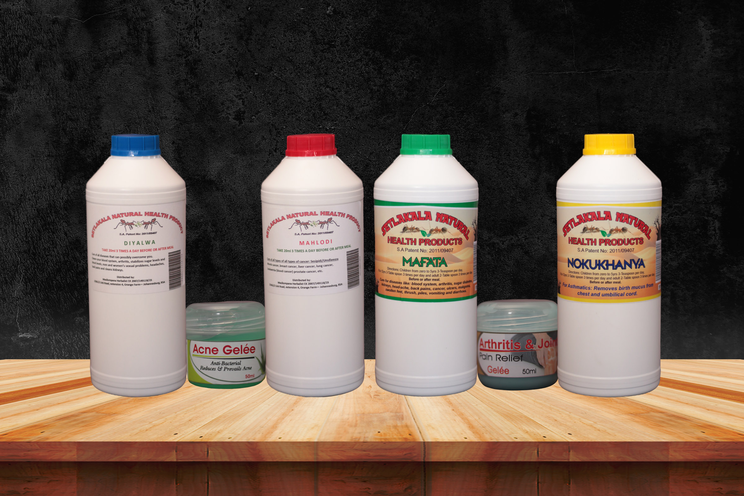 Wood table top on bare concrete wall background - can be used for display or montage your products.